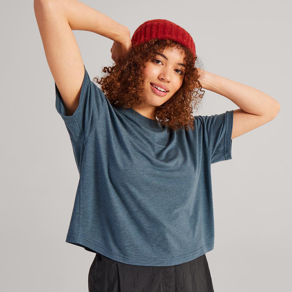 Allbirds Women's T-Shirt Blue - TrinoXO™ Relaxed Fit - 16489FIAW